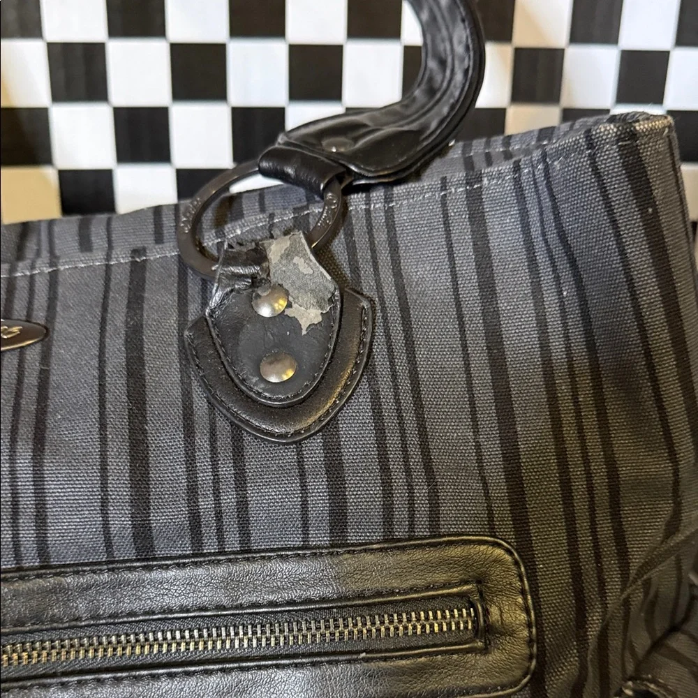 Vintage Black and Gray Laptop Bag , Padded divided compartment